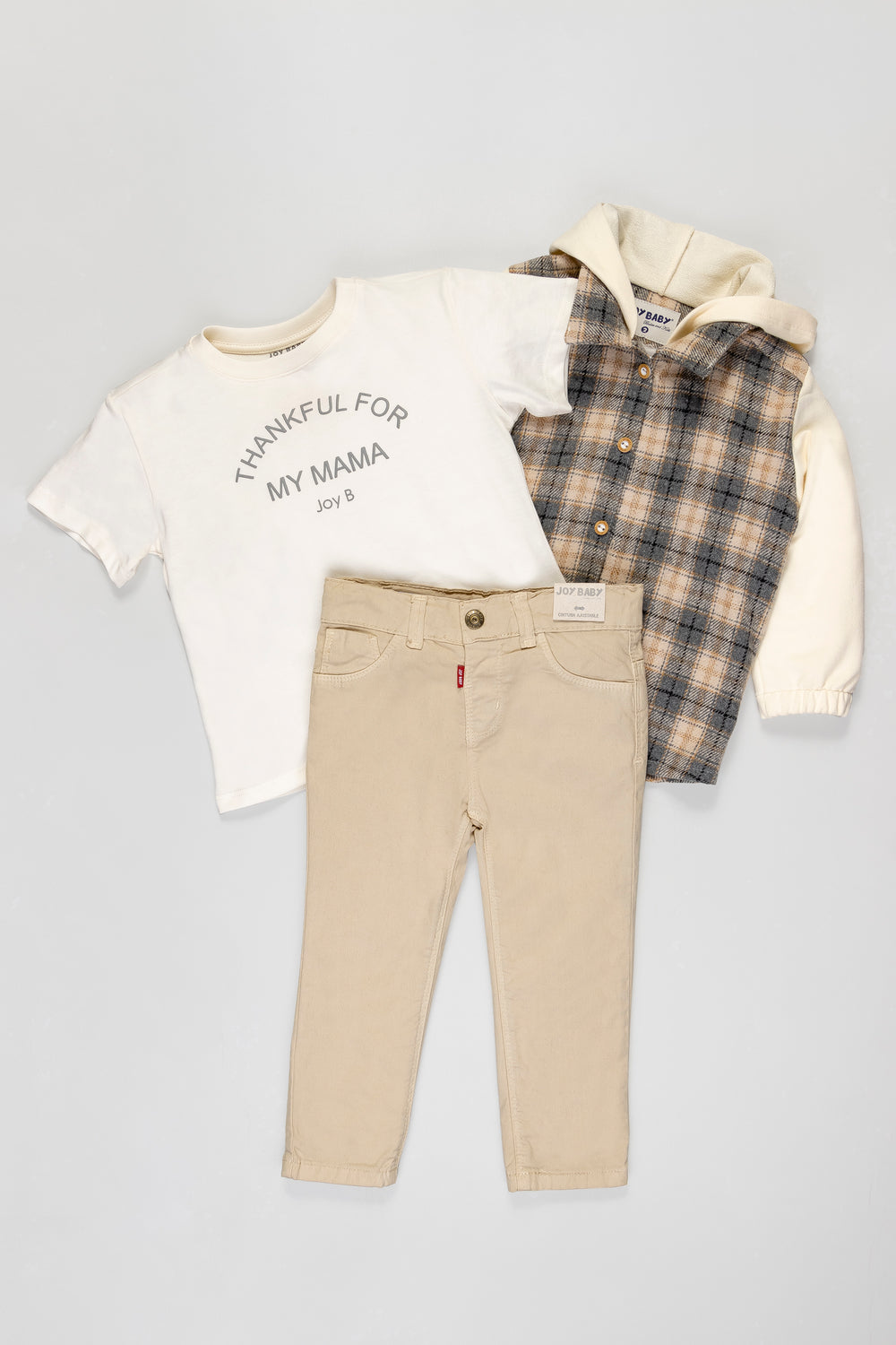 CONJUNTO 3 PRENDAS NIÑO BEIGE