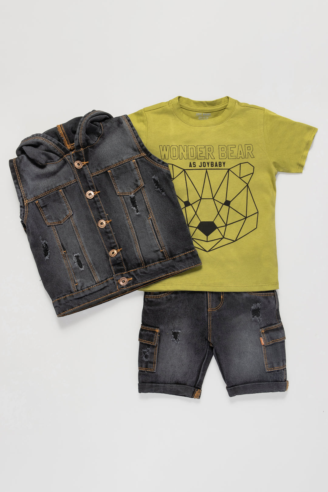 CONJUNTO 3 PRENDAS NIÑO BEAR VERDE CLARO