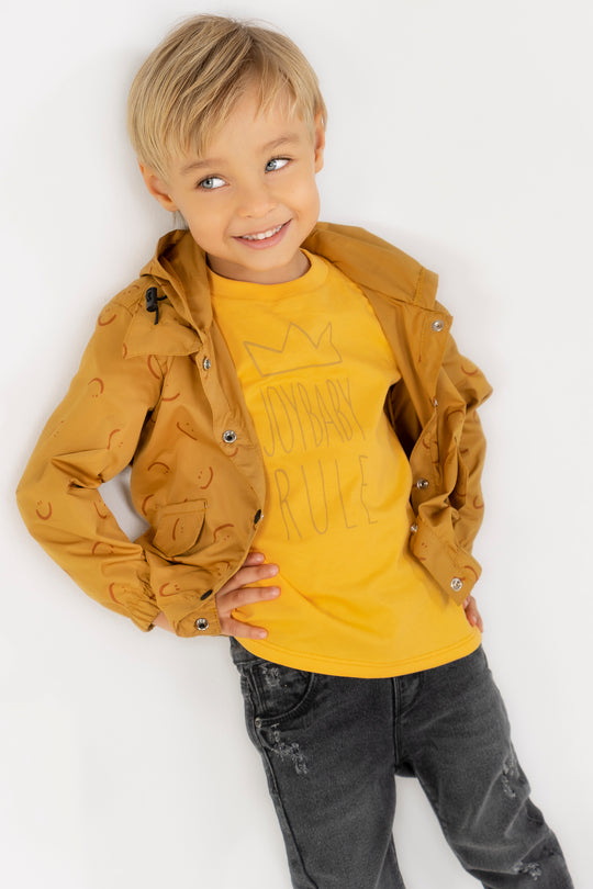 CONJUNTO 3 PRENDAS NIÑO CHAQUETA MOSTAZA