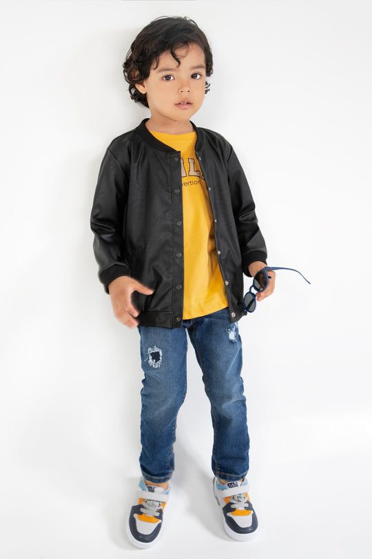 CONJUNTO 3 PRENDAS NIÑO ONLY AMARILLO
