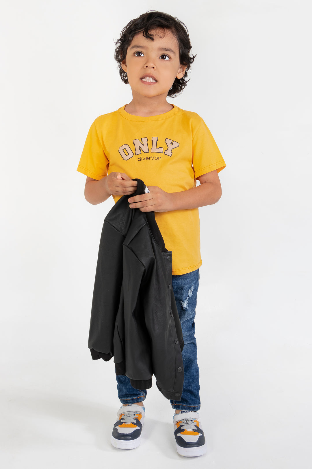 CONJUNTO 3 PRENDAS NIÑO ONLY AMARILLO