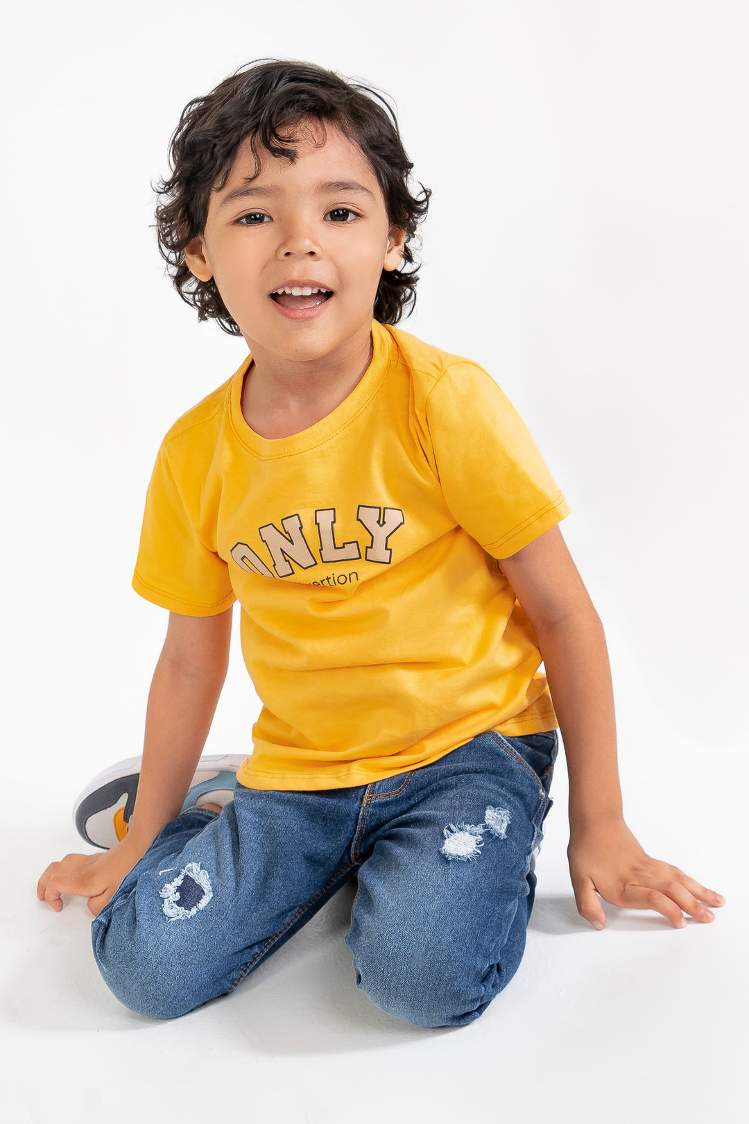 CONJUNTO 3 PRENDAS NIÑO ONLY AMARILLO