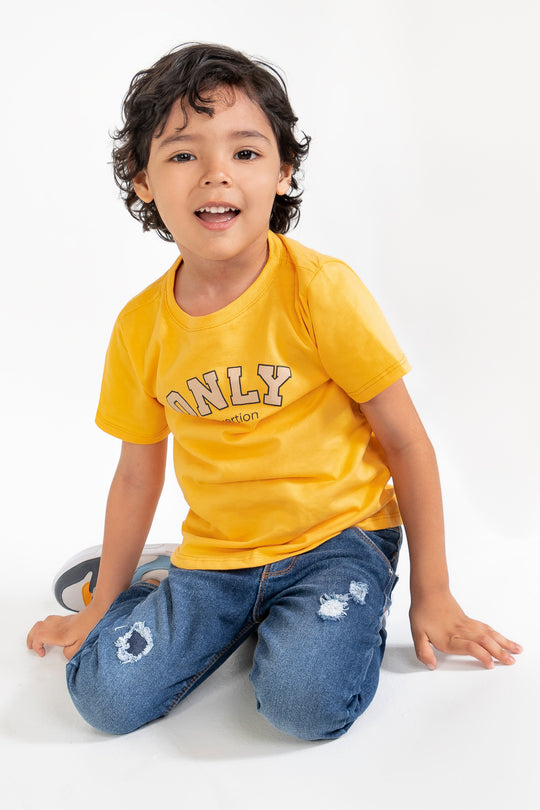 CONJUNTO 3 PRENDAS NIÑO ONLY AMARILLO
