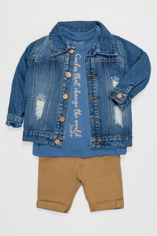 CONJUNTO 3 PRENDAS NIÑO AZUL