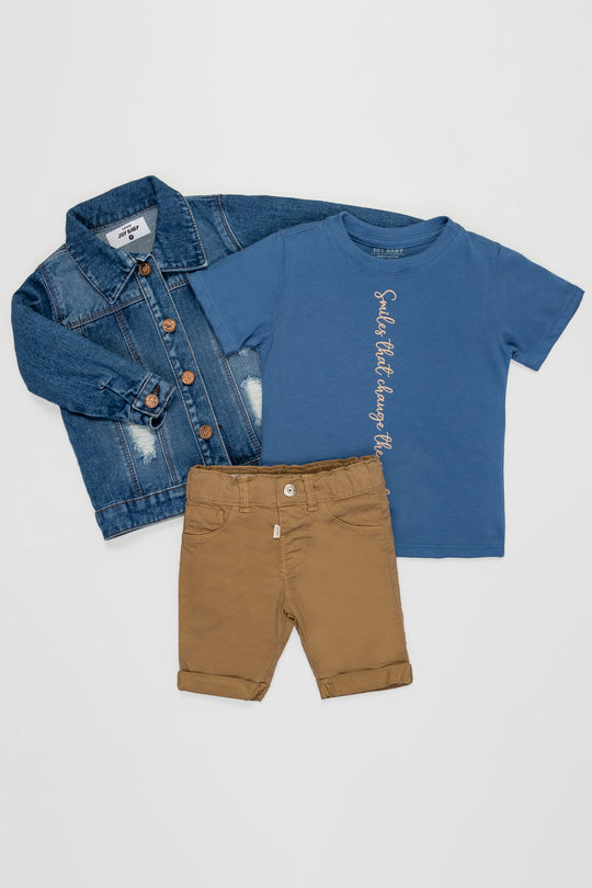CONJUNTO 3 PRENDAS NIÑO AZUL