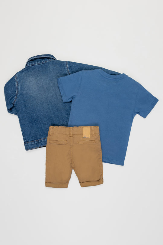 CONJUNTO 3 PRENDAS NIÑO AZUL