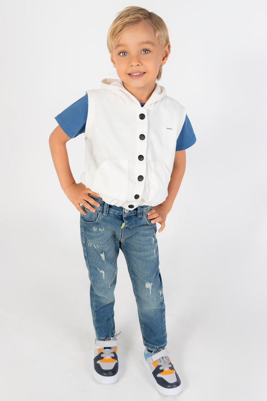 CONJUNTO 3 PRENDAS NIÑO BLANCO