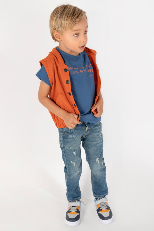 CONJUNTO 3 PRENDAS NIÑO TERRACOTA