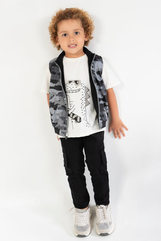 CONJUNTO 3 PRENDAS MILITAR GRIS