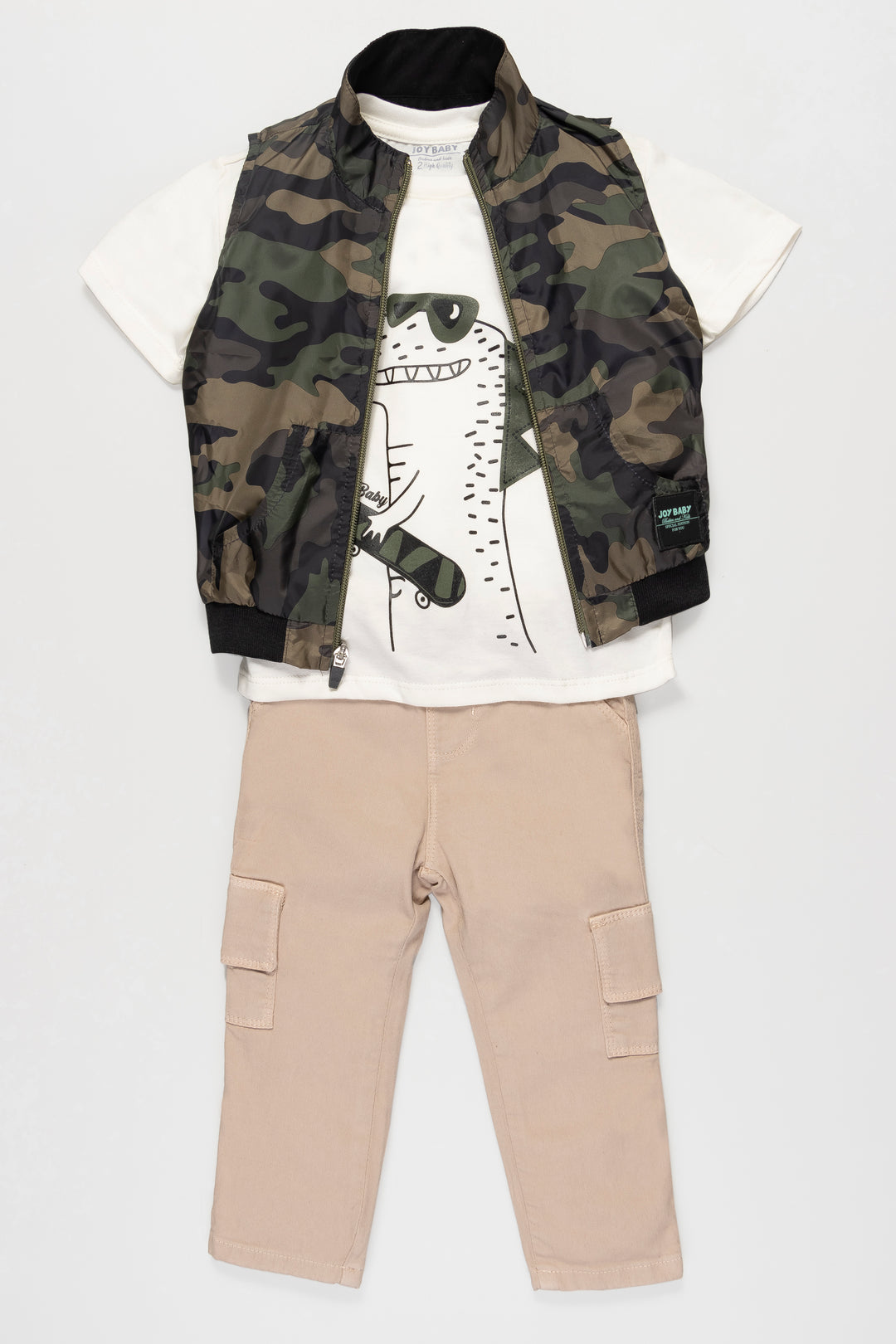 CONJUNTO 3 PRENDAS MILITAR VERDE