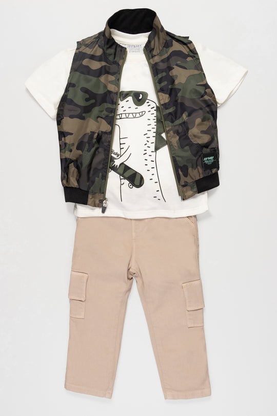 CONJUNTO 3 PRENDAS MILITAR VERDE