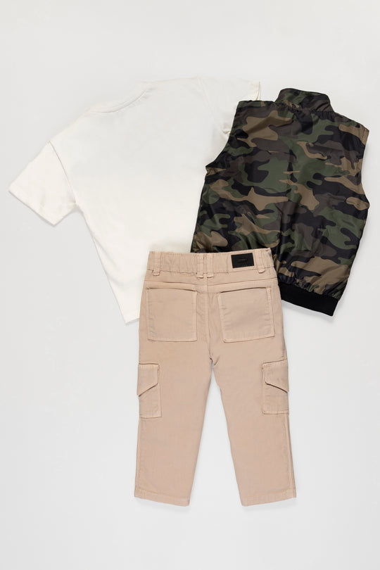 CONJUNTO 3 PRENDAS MILITAR VERDE