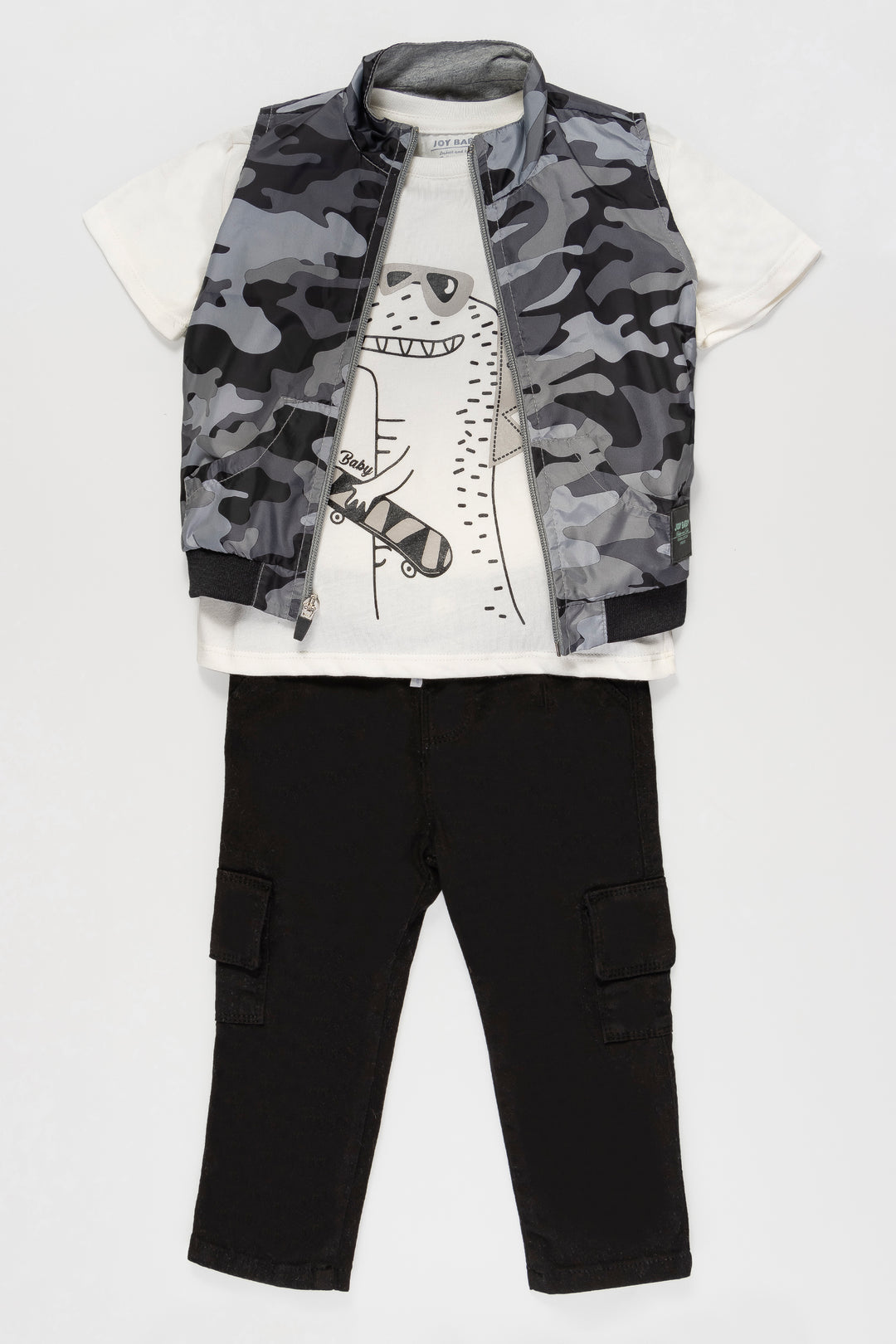 CONJUNTO 3 PRENDAS MILITAR GRIS