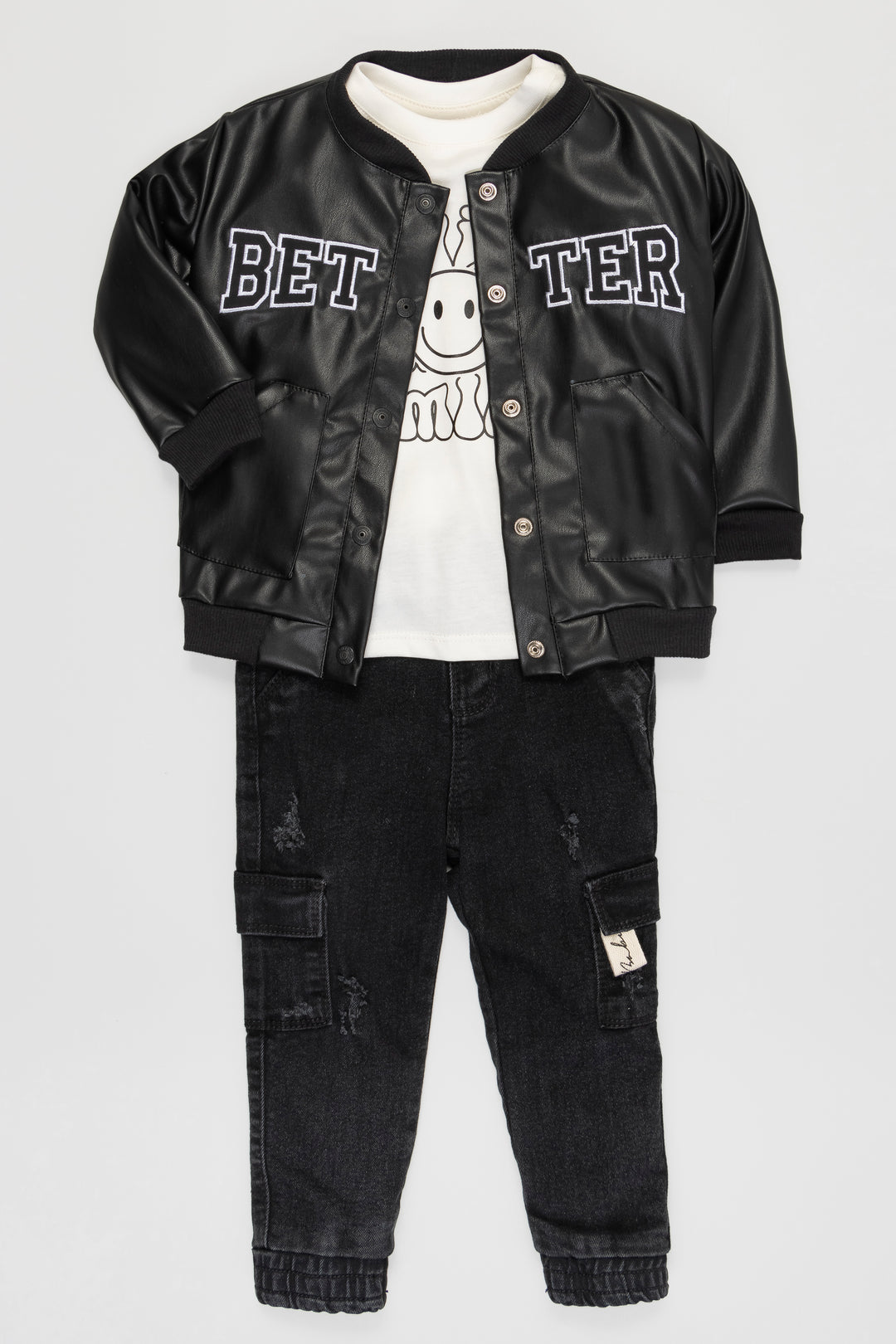 CONJUNTO 3 PRENDAS NIÑO BETTER NEGRO