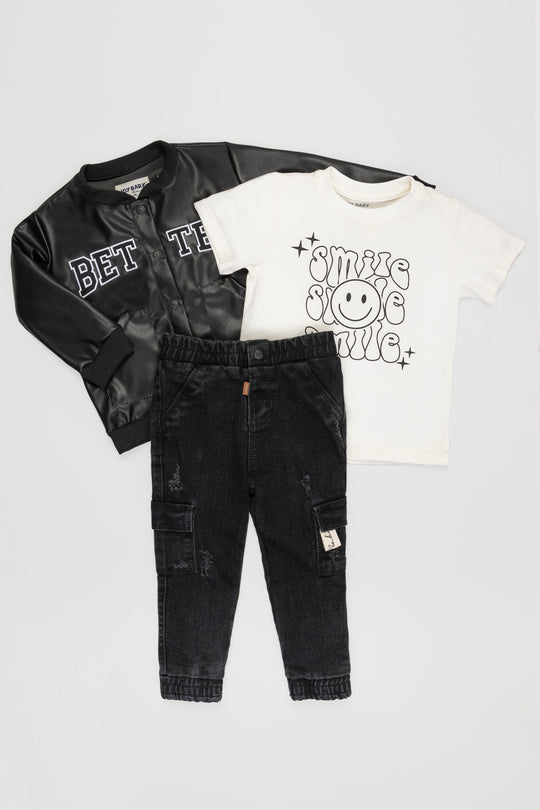 CONJUNTO 3 PRENDAS NIÑO BETTER NEGRO