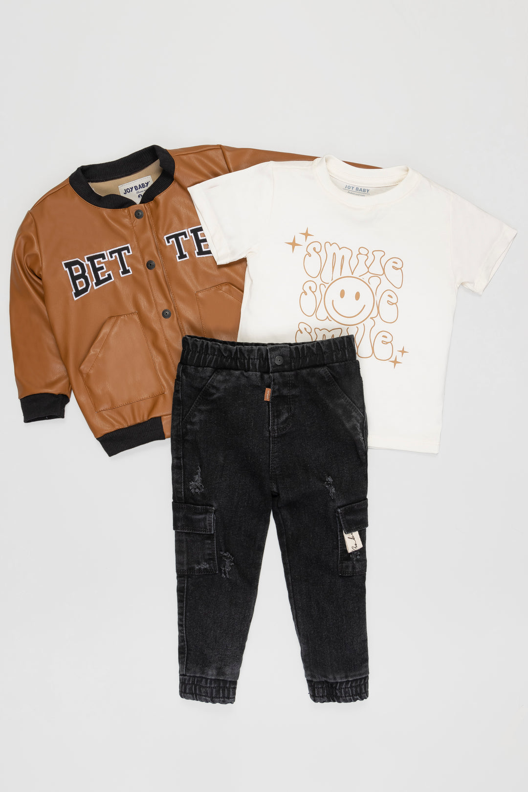 CONJUNTO 3 PRENDAS NIÑO BETTER CAFÉ