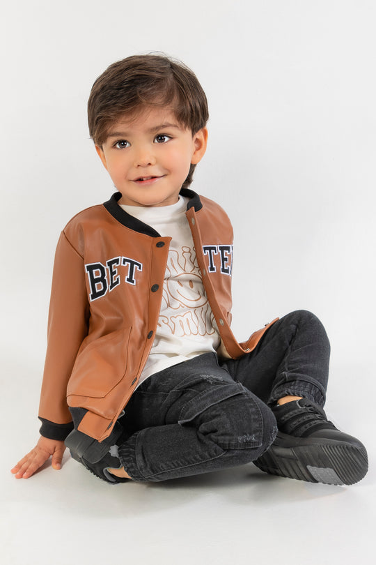 CONJUNTO 3 PRENDAS NIÑO BETTER CAFÉ