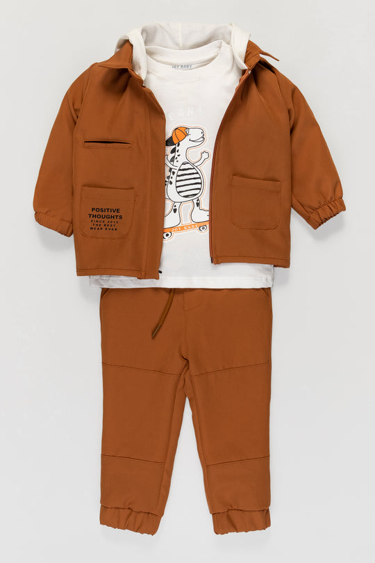 CONJUNTO 3 PRENDAS NIÑO SPORTS TERRACOTA