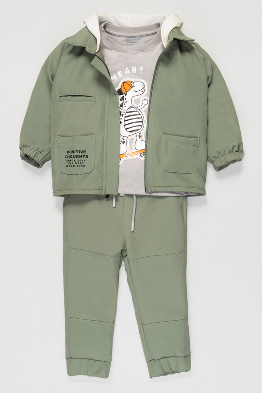 CONJUNTO 3 PRENDAS NIÑO SPORTS VERDE