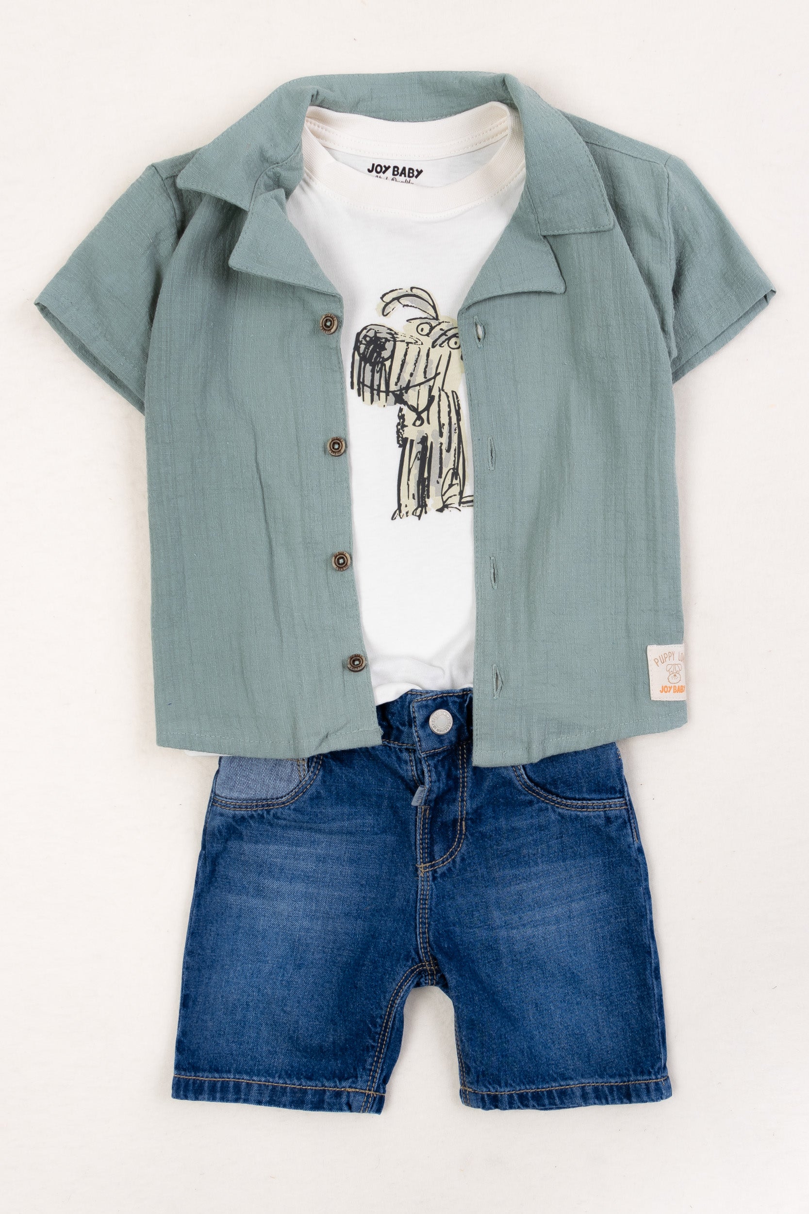 CONJUNTO 3 PRENDAS NIÑO VERDE