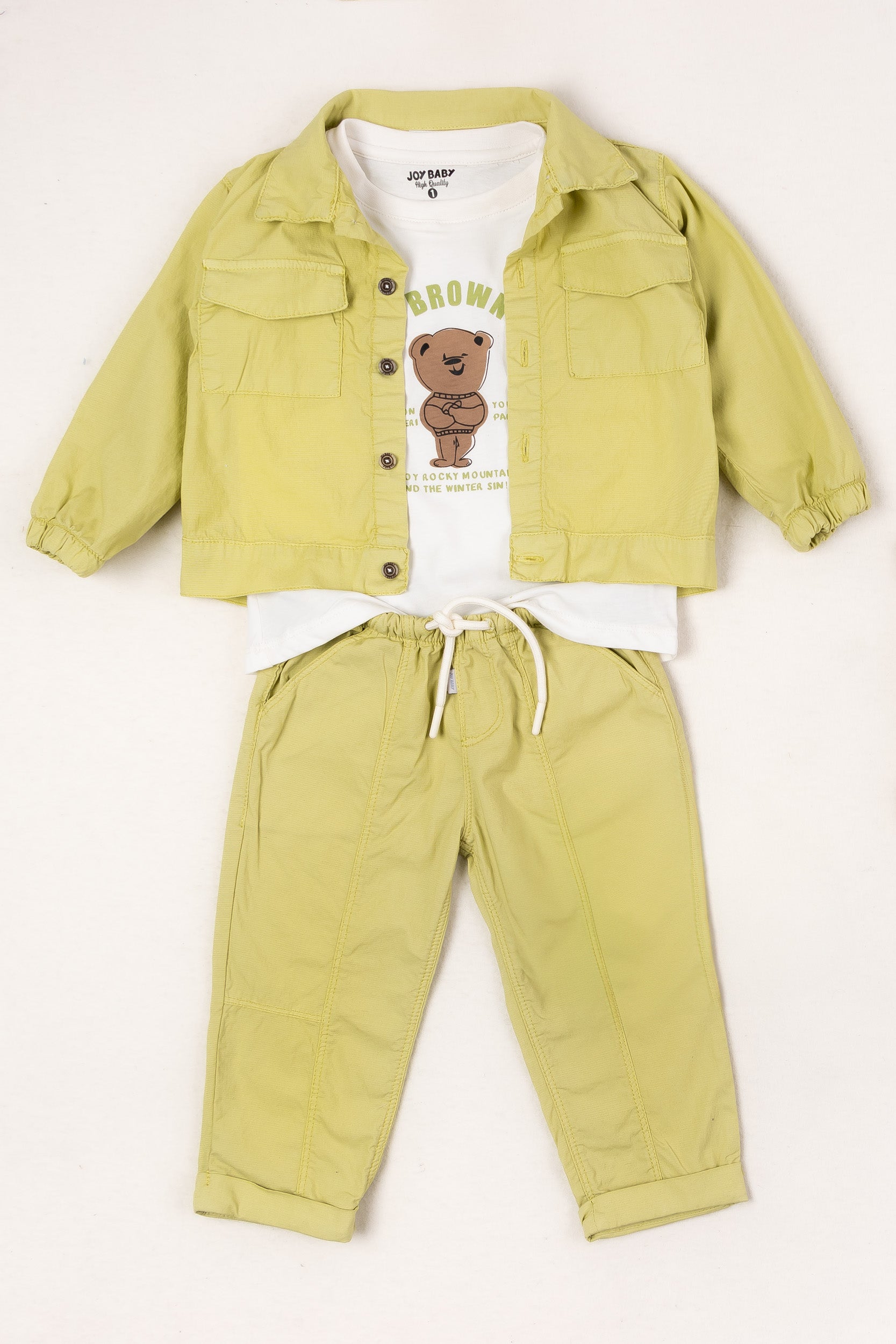 CONJUNTO 3 PRENDAS NIÑO BEAR VERDE