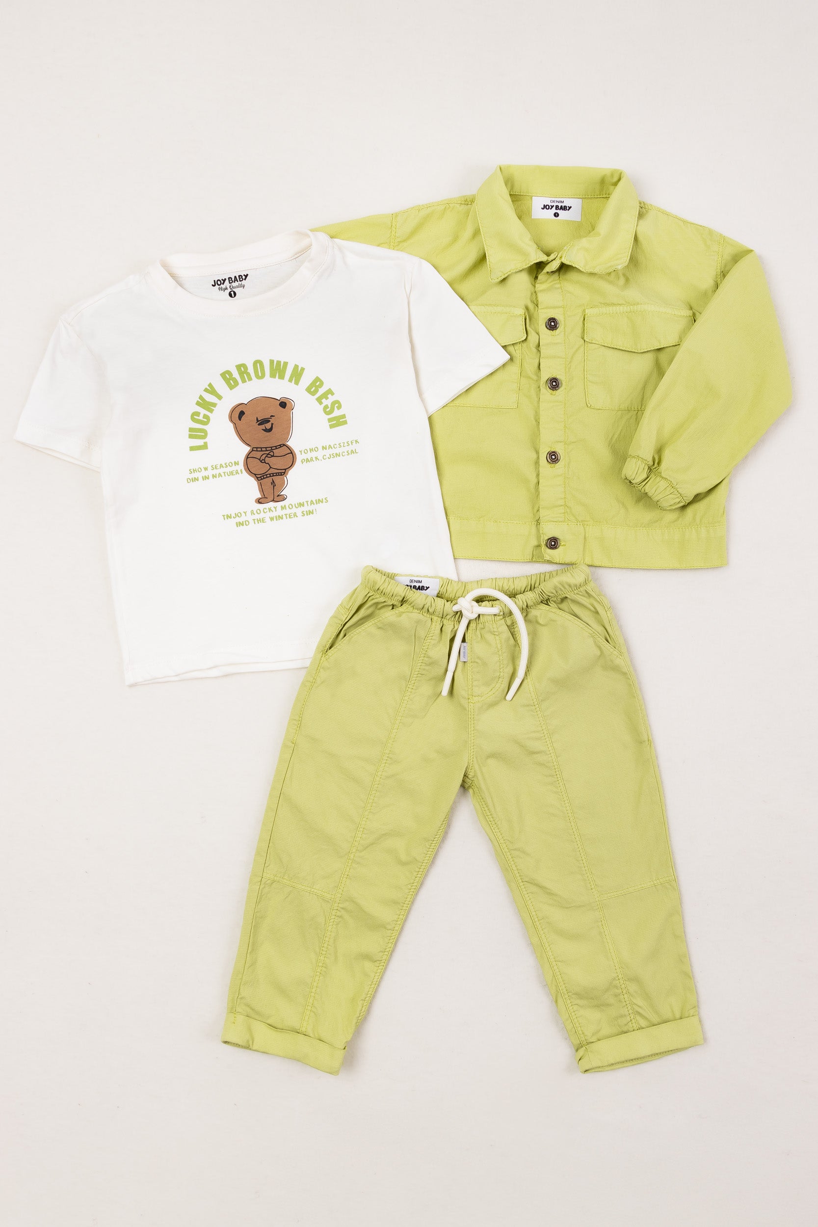 CONJUNTO 3 PRENDAS NIÑO BEAR VERDE