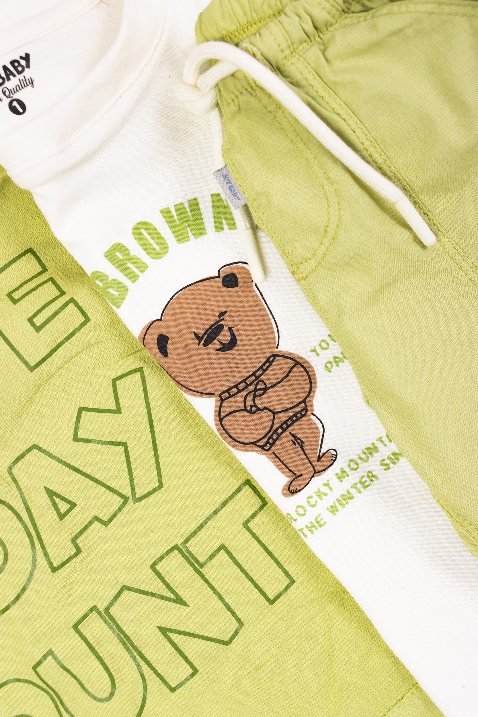 CONJUNTO 3 PRENDAS NIÑO BEAR VERDE