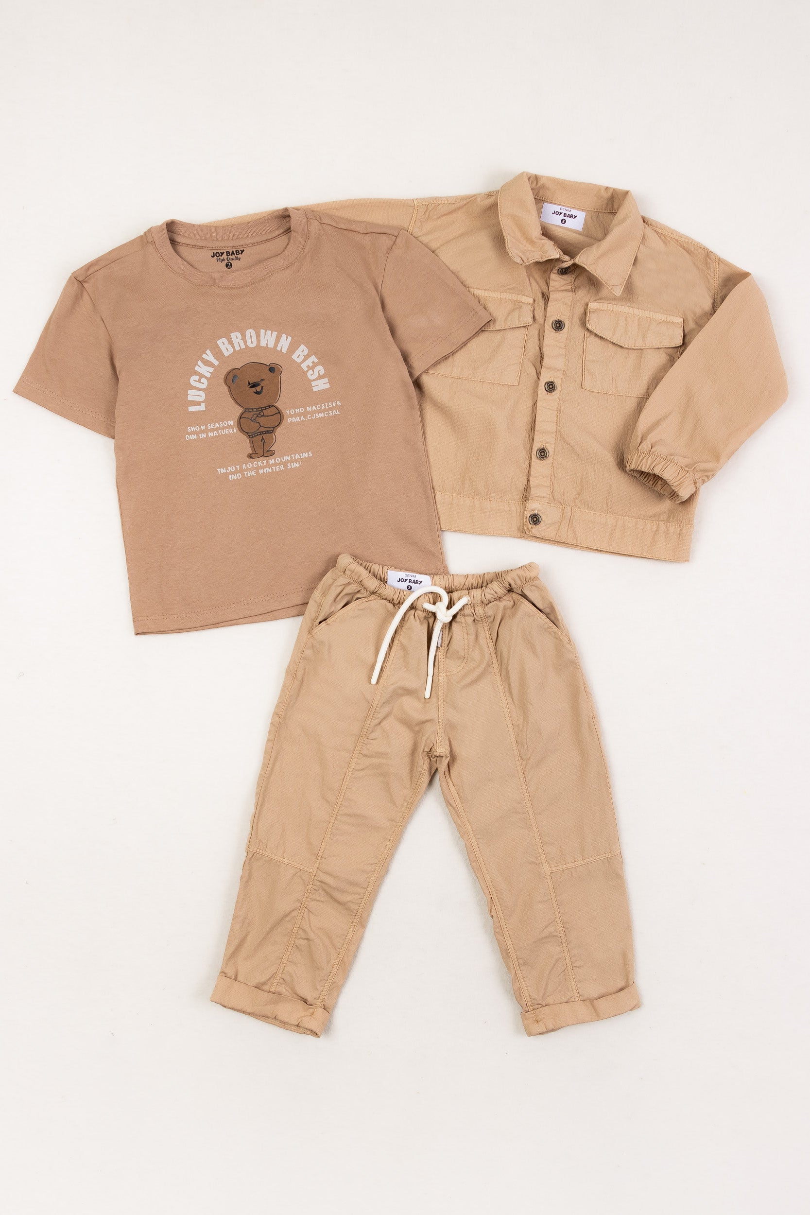 CONJUNTO 3 PRENDAS NIÑO BEAR BEIGE