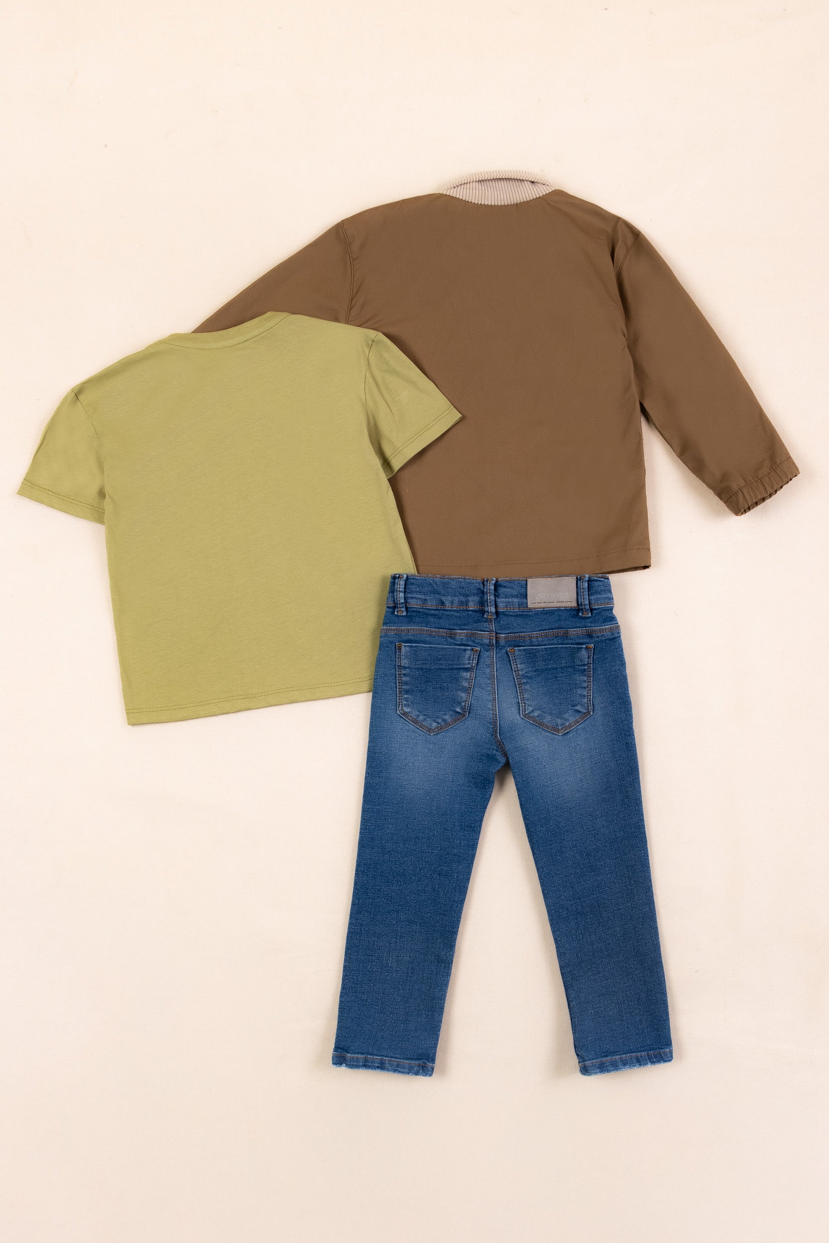 CONJUNTO 3 PRENDAS NIÑO CAFE