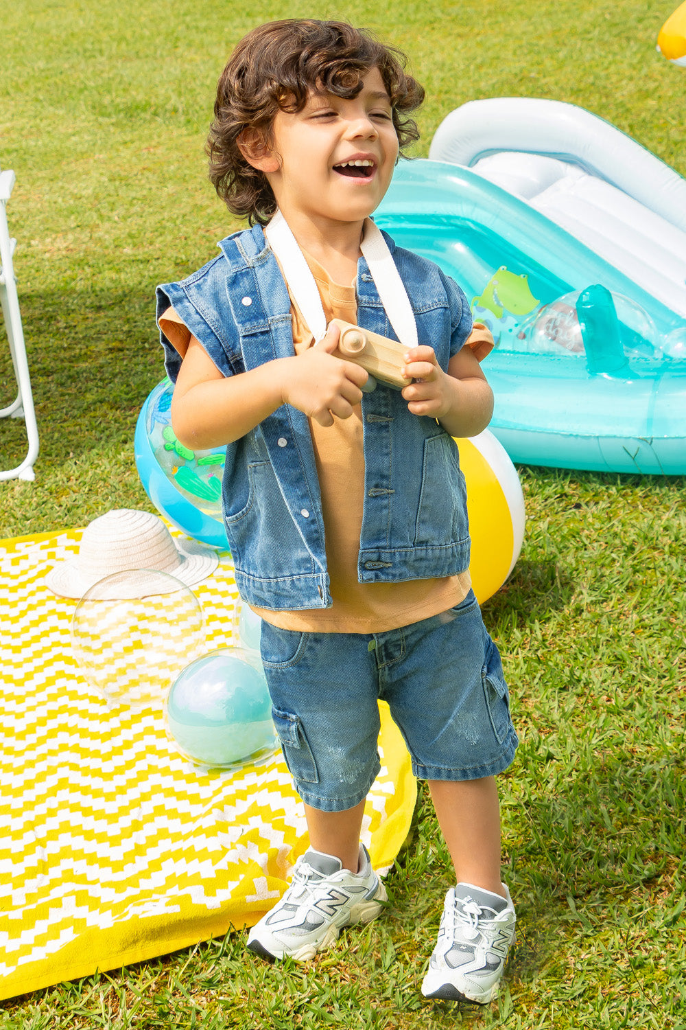 CONJUNTO 3 PRENDAS NIÑO TIMY NARANJADO