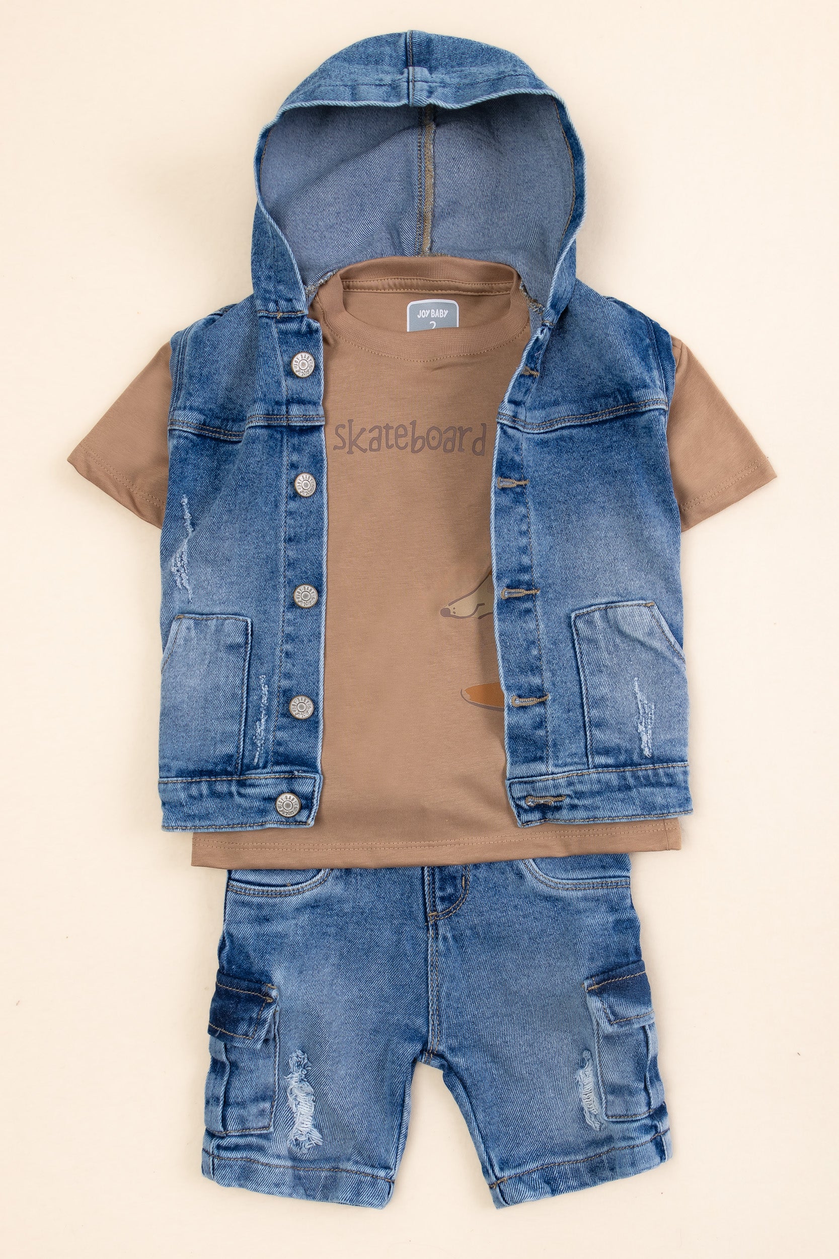 CONJUNTO 3 PRENDAS NIÑO TIMY CAFE