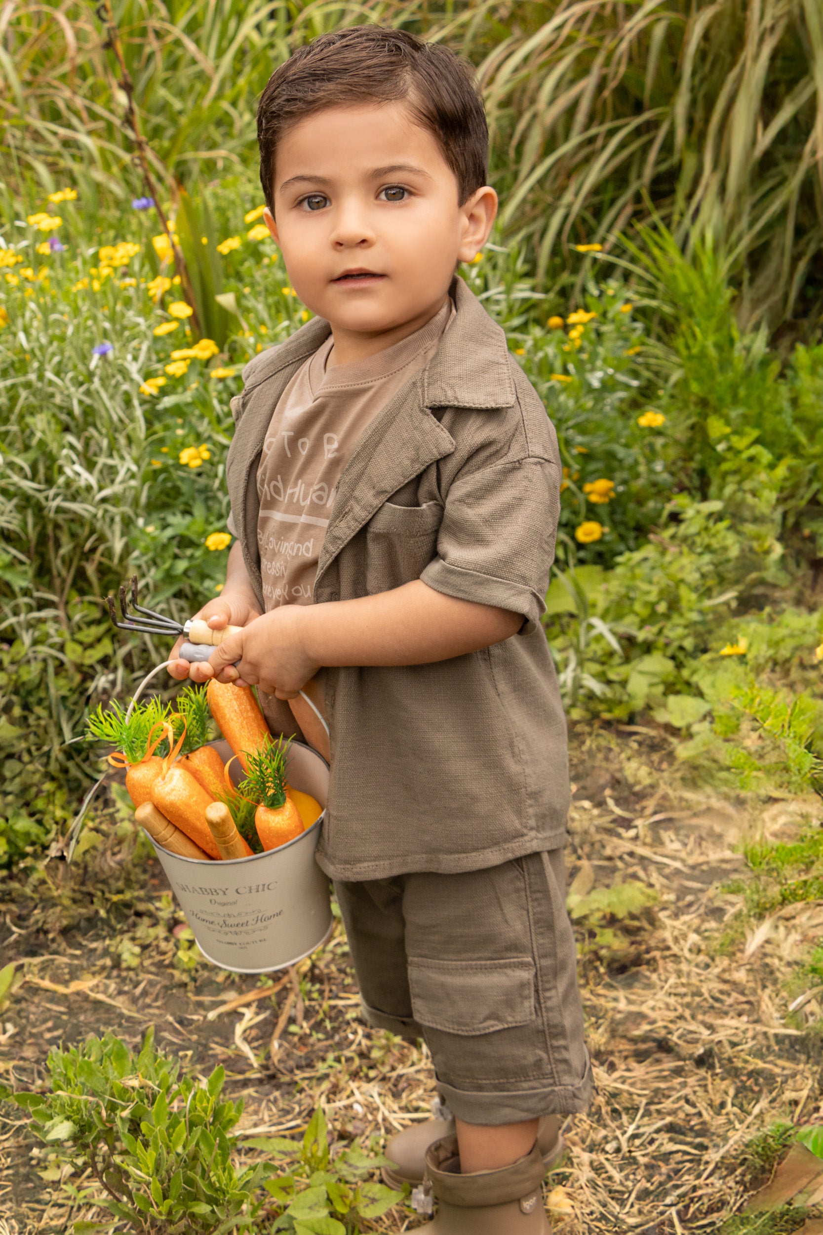 CONJUNTO 3 PRENDAS NIÑO SUMMER MOOD CAFÉ