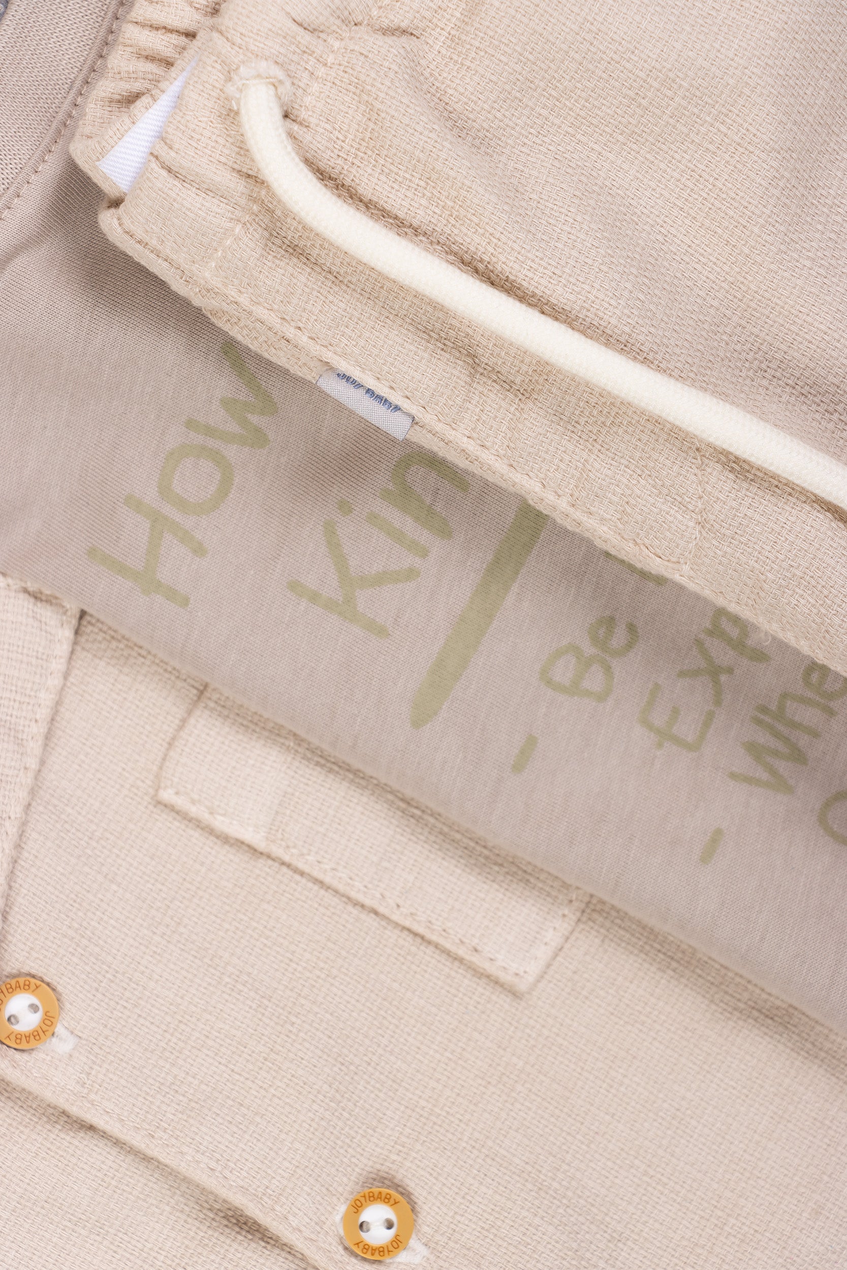 CONJUNTO 3 PRENDAS NIÑO SUMMER MOOD BEIGE