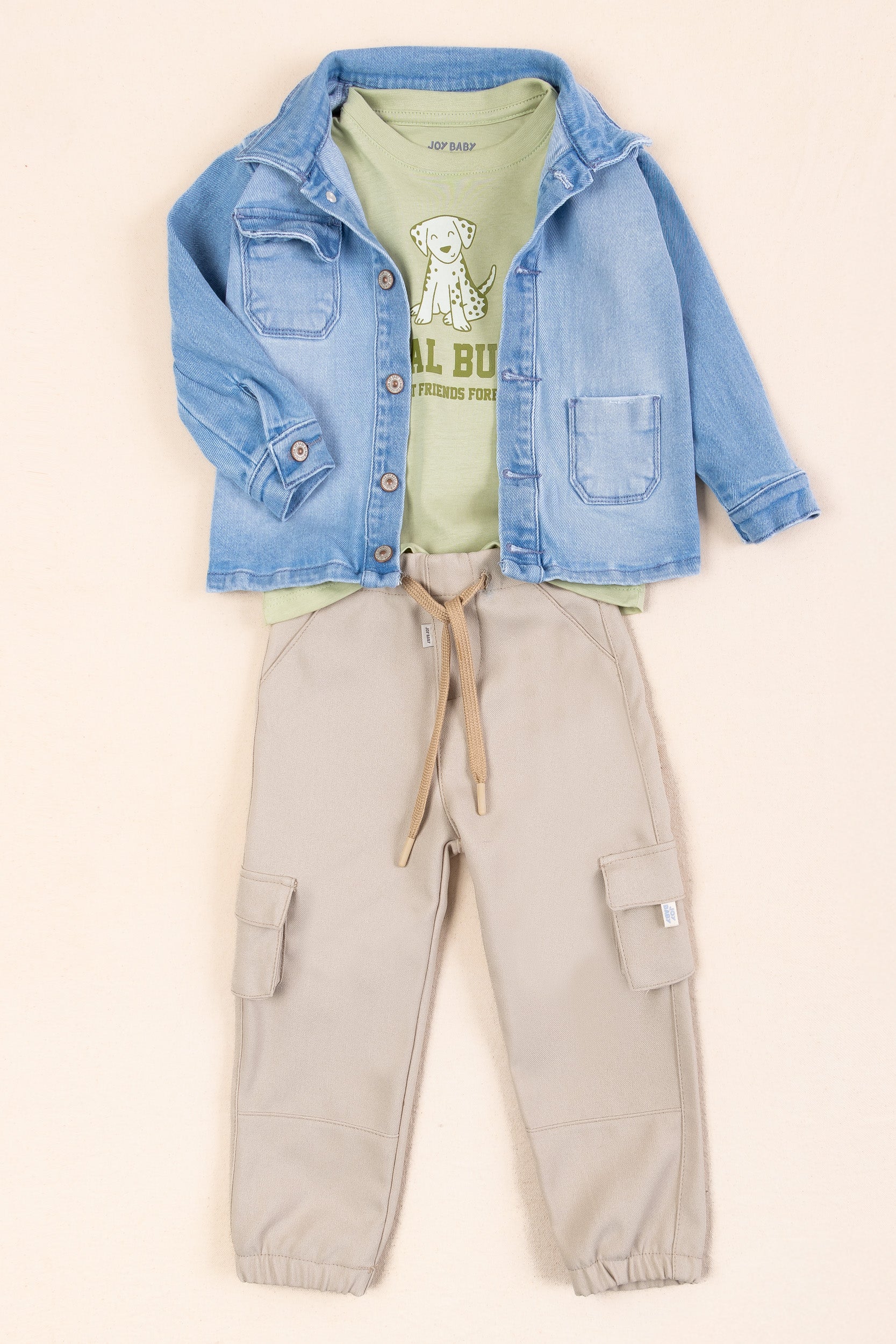 CONJUNTO 3 PRENDAS NIÑO LOYAL BUDY BEIGE