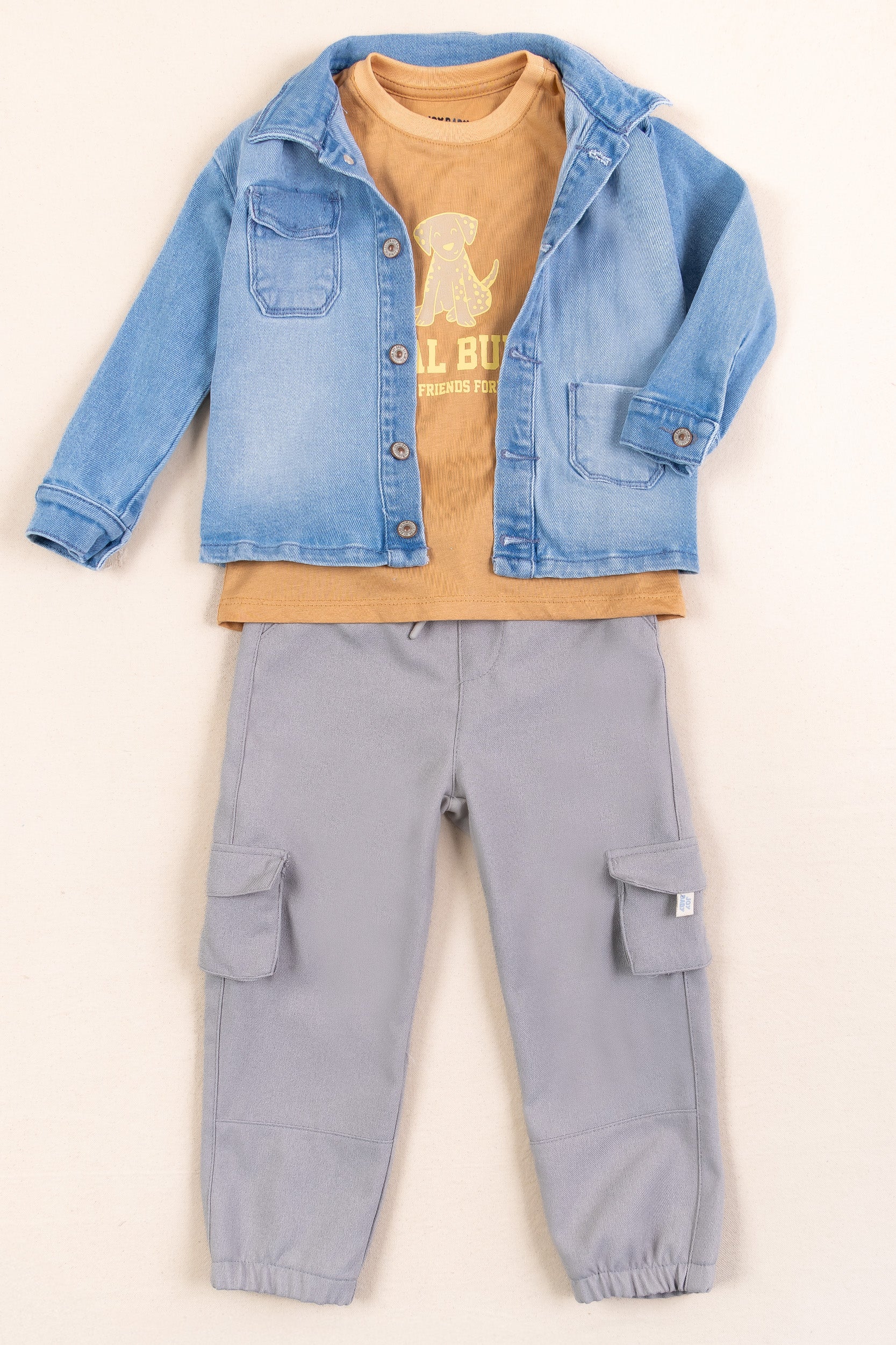 CONJUNTO 3 PRENDAS NIÑO LOYAL BUDY GRIS