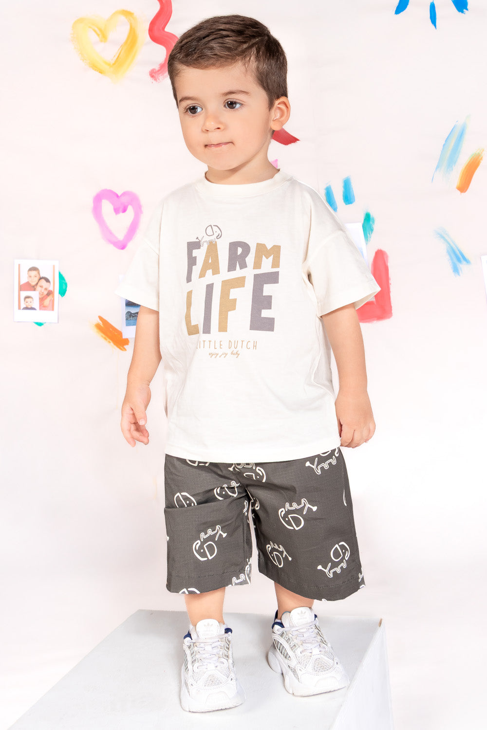CONJUNTO 3 PRENDAS NIÑO FARM LIFE GRIS