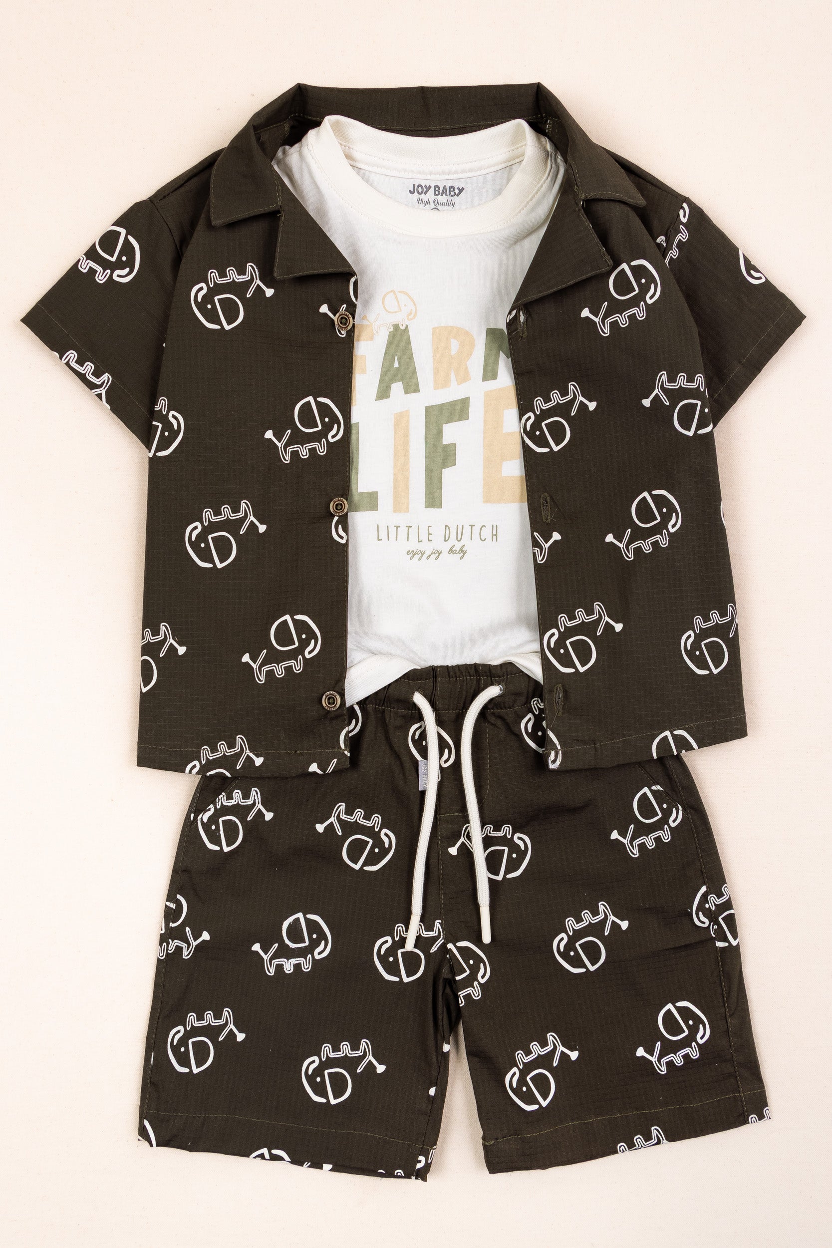 CONJUNTO 3 PRENDAS NIÑO FARM LIFE GRIS