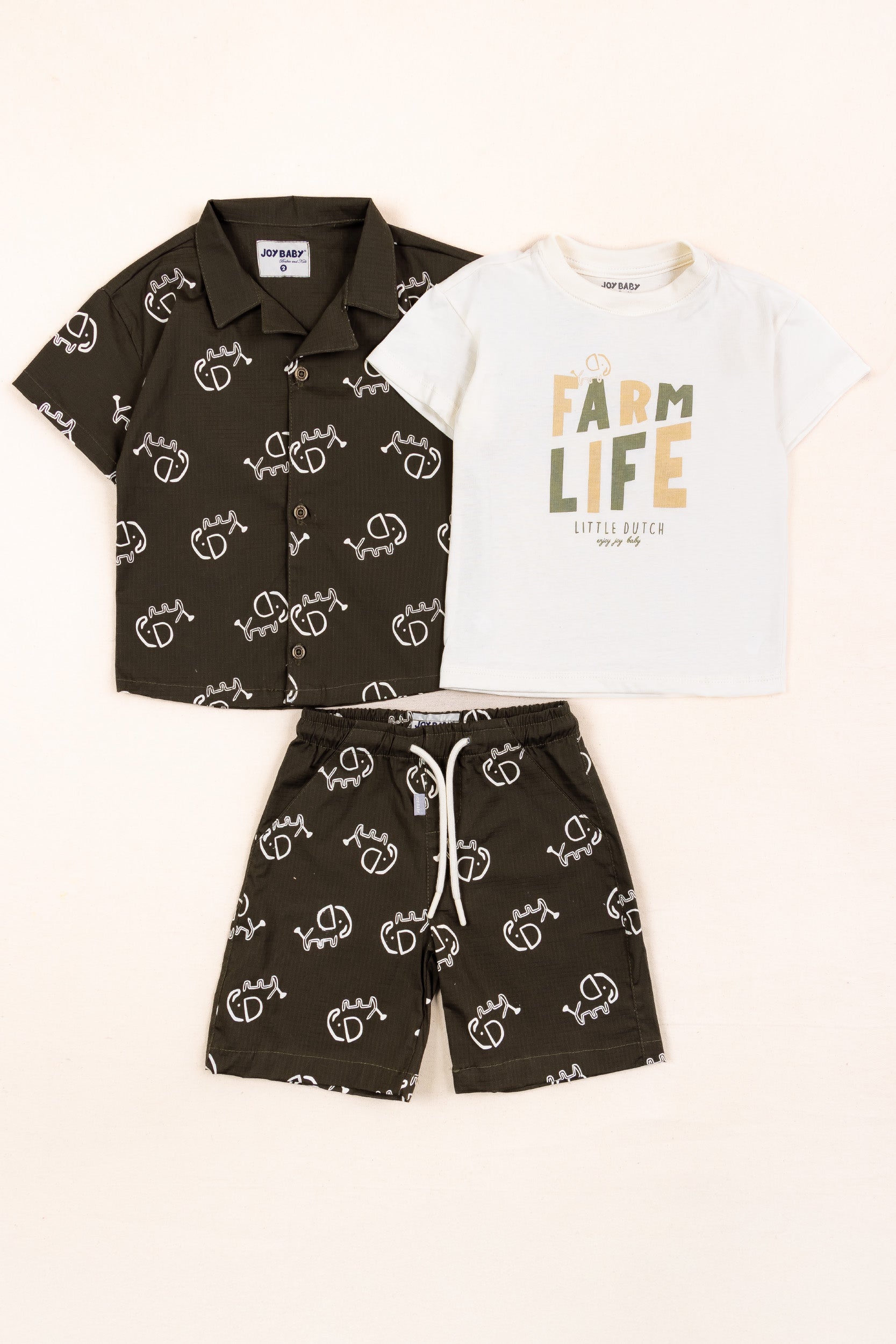 CONJUNTO 3 PRENDAS NIÑO FARM LIFE GRIS
