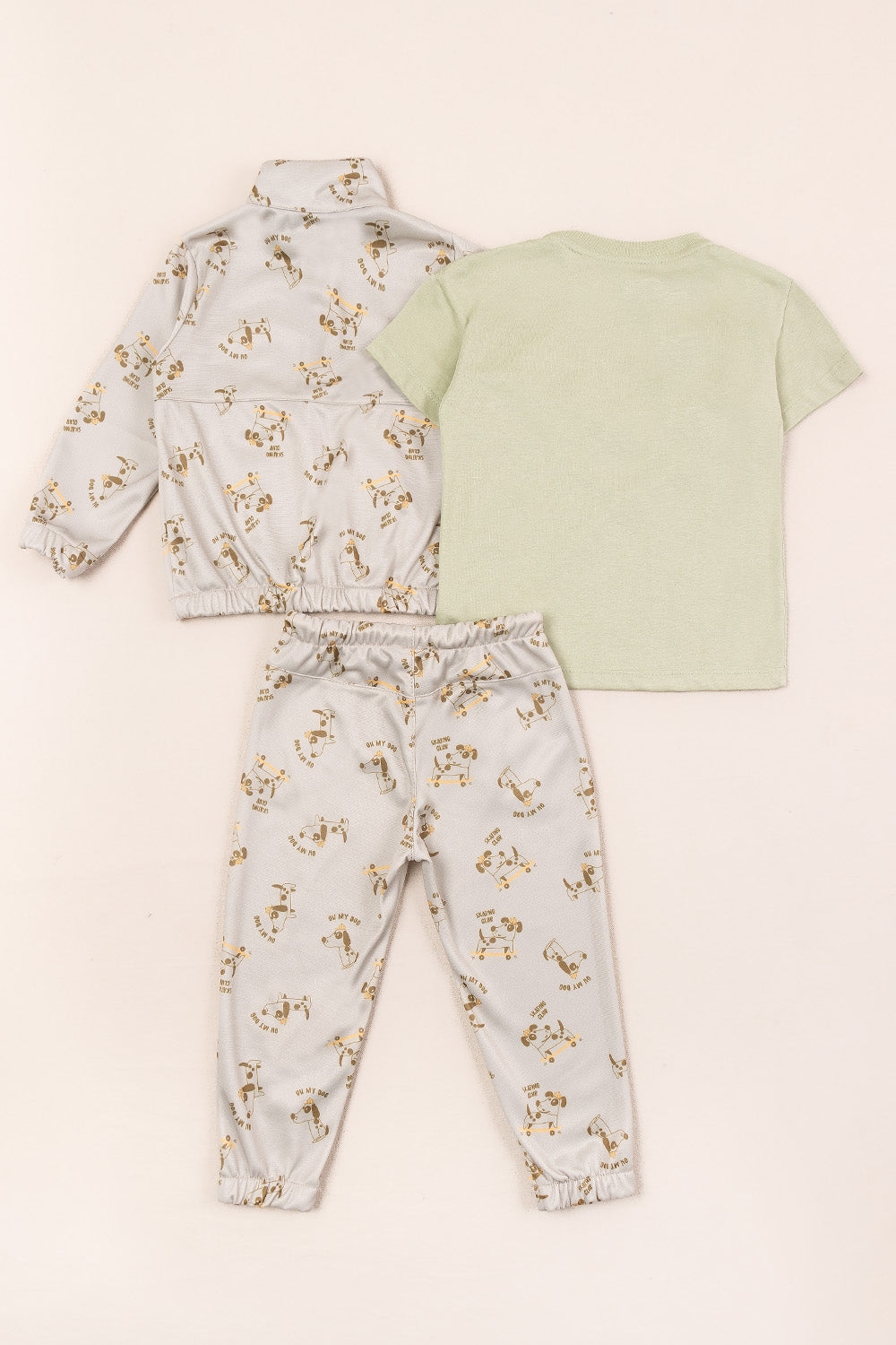 CONJUNTO 3 PRENDAS NIÑO DOGS VERDE