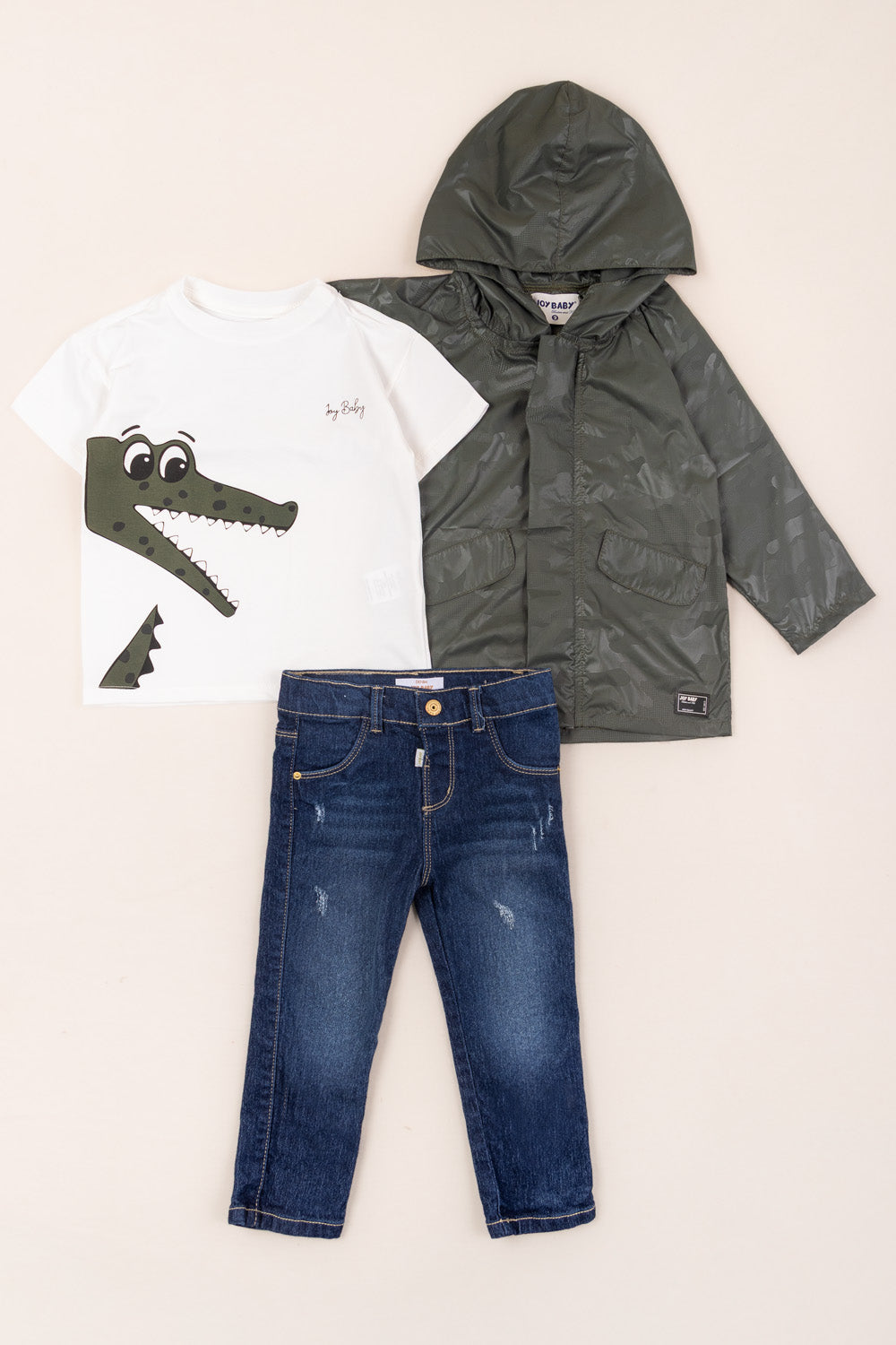 CONJUNTO 3 PRENDAS NIÑO CROCODILE VERDE