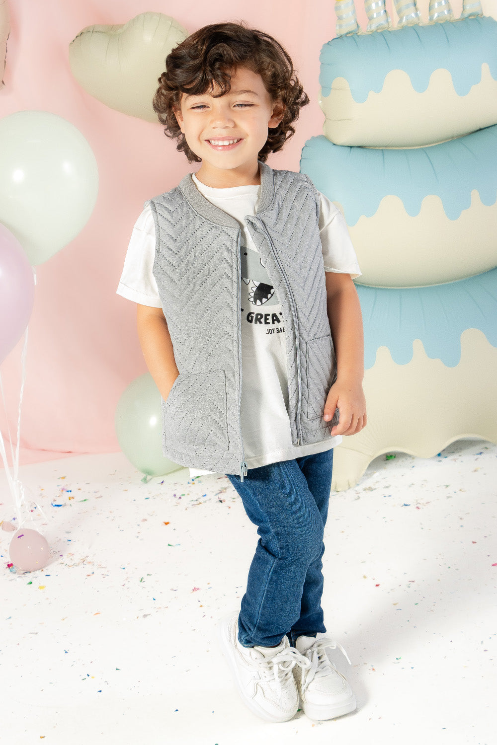 CONJUNTO 3 PRENDAS NIÑO DINOTASTIC GRIS
