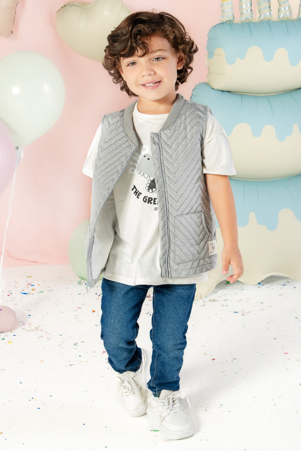 CONJUNTO 3 PRENDAS NIÑO DINOTASTIC GRIS