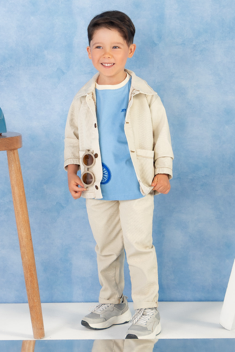 CONJUNTO 3 PRENDAS NIÑO BICYCLE BEIGE