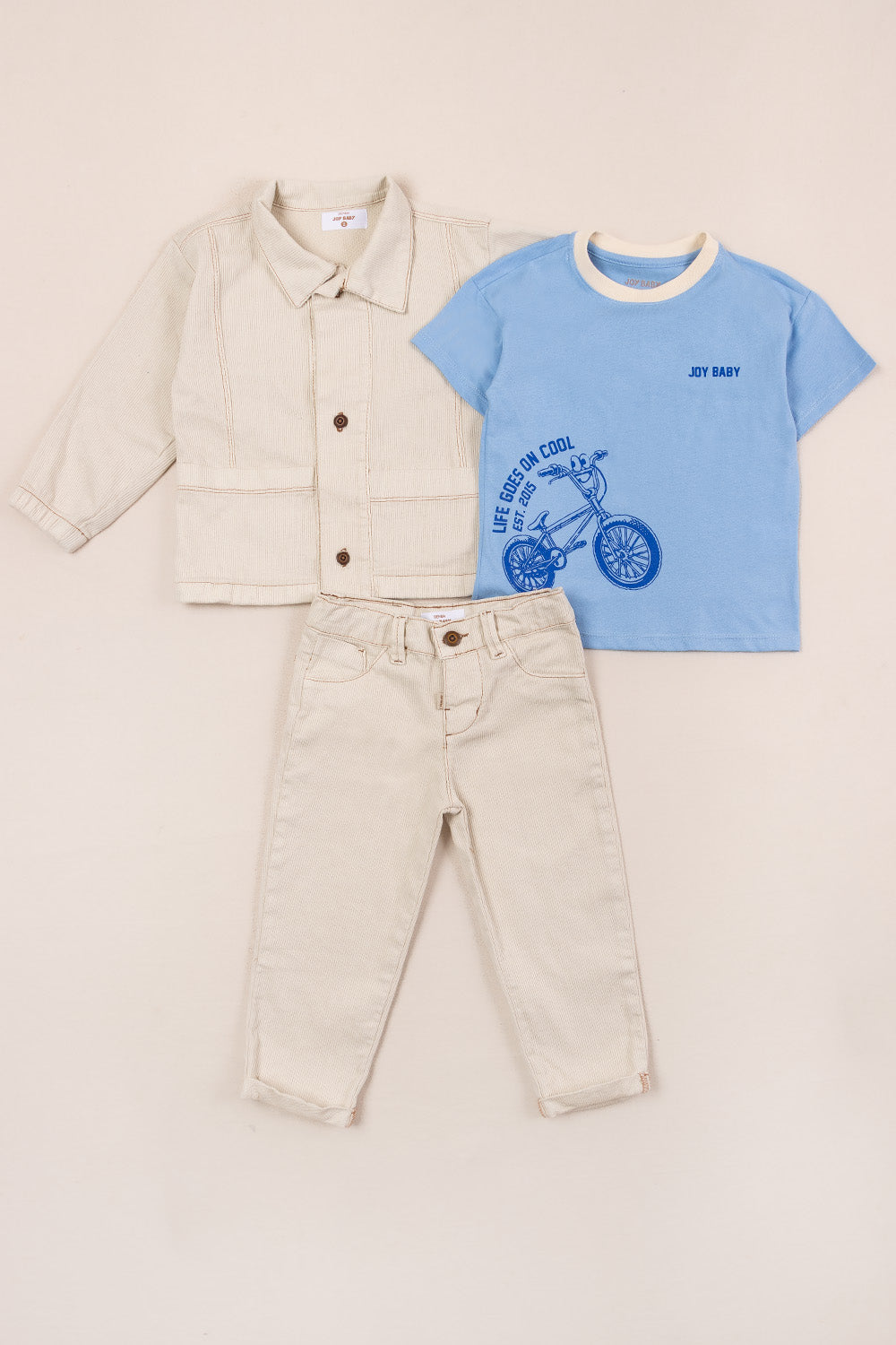 CONJUNTO 3 PRENDAS NIÑO BICYCLE BEIGE
