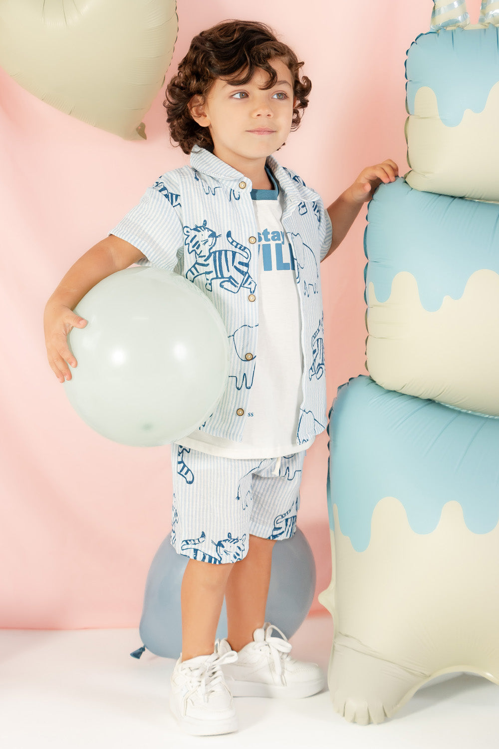 CONJUNTO 3 PRENDAS NIÑO WILD AZUL