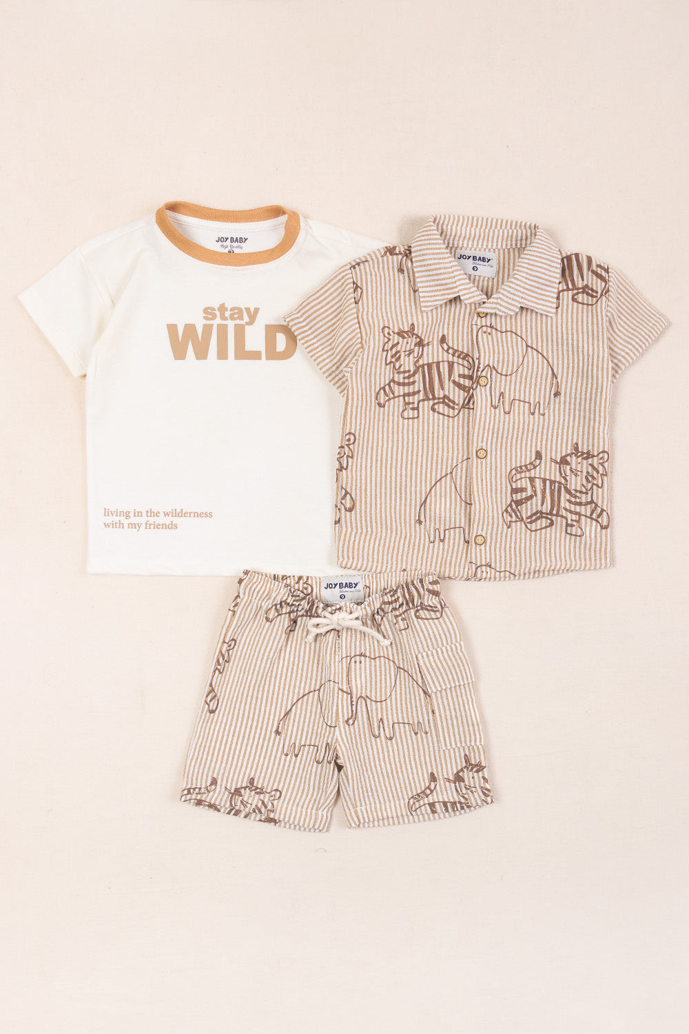 CONJUNTO 3 PRENDAS NIÑO WILD CAFÉ