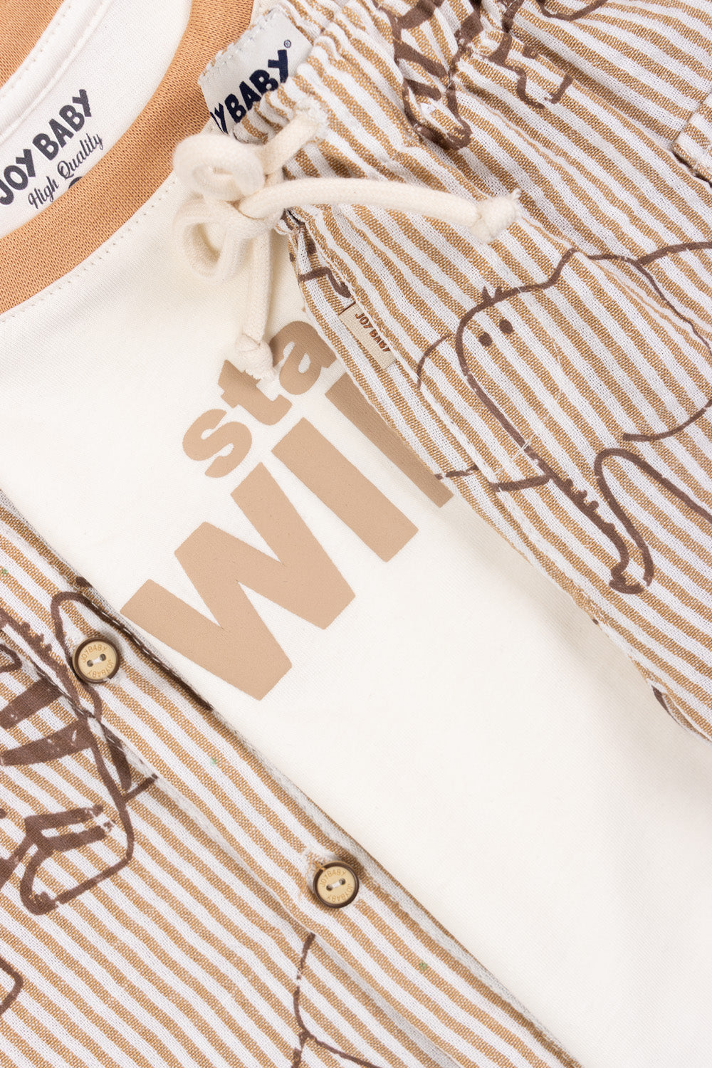 CONJUNTO 3 PRENDAS NIÑO WILD CAFÉ