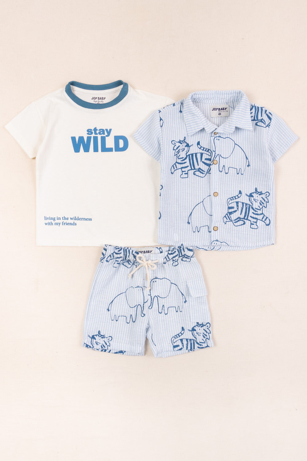 CONJUNTO 3 PRENDAS NIÑO WILD AZUL