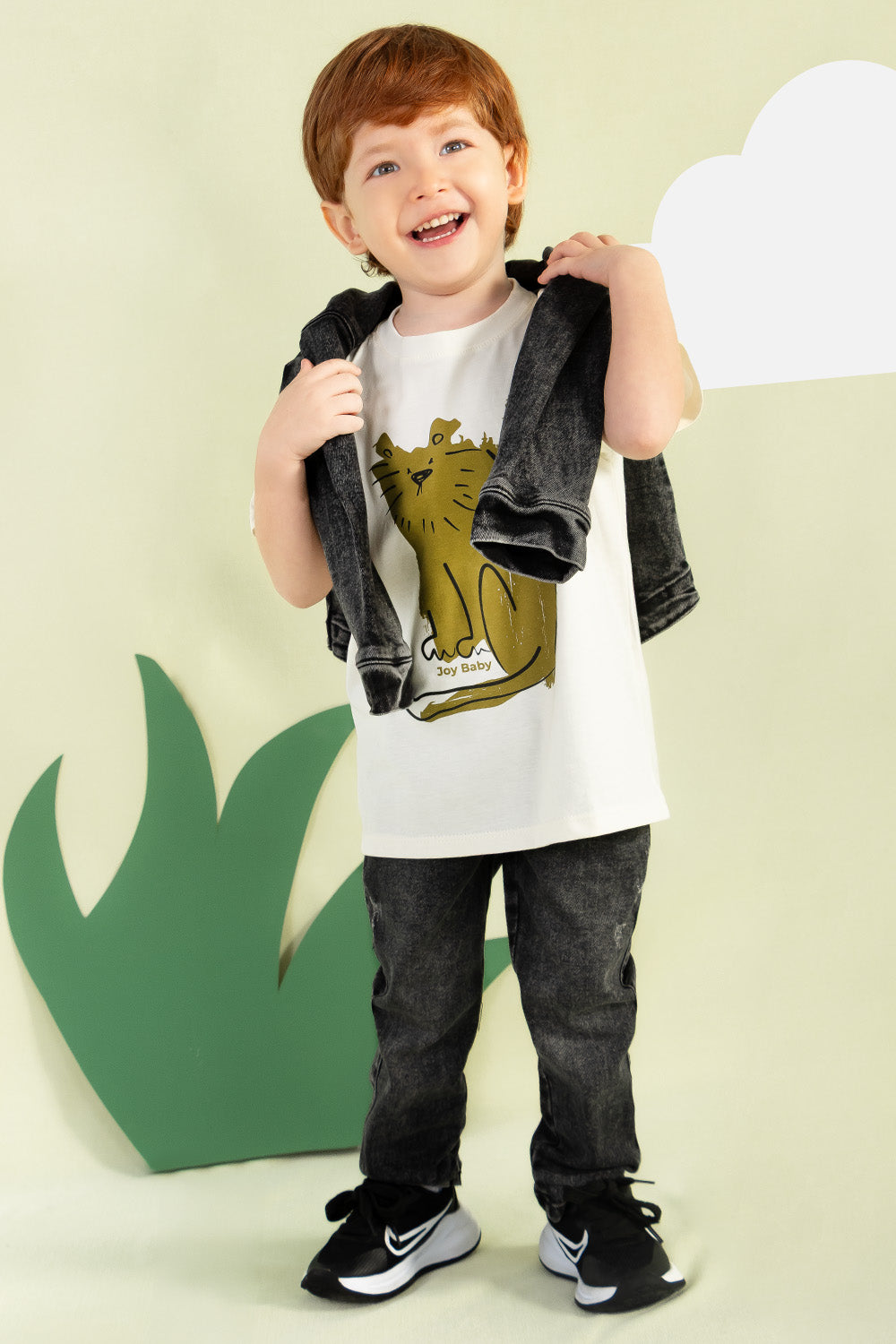 CONJUNTO 3 PRENDAS NIÑO LION BLANCO