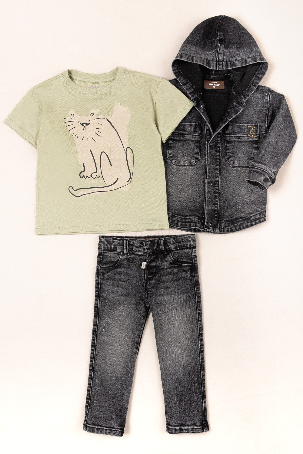 CONJUNTO 3 PRENDAS NIÑO LION VERDE